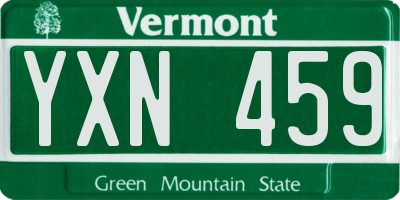 VT license plate YXN459