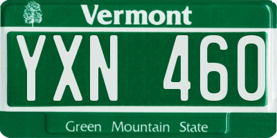 VT license plate YXN460