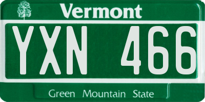 VT license plate YXN466