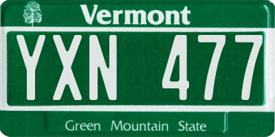 VT license plate YXN477