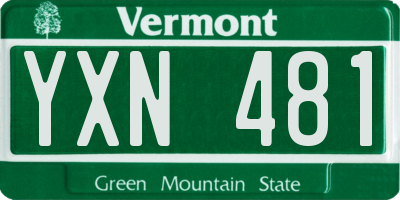 VT license plate YXN481
