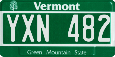 VT license plate YXN482