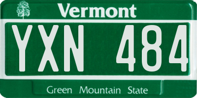 VT license plate YXN484