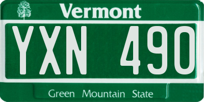 VT license plate YXN490