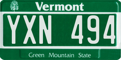 VT license plate YXN494
