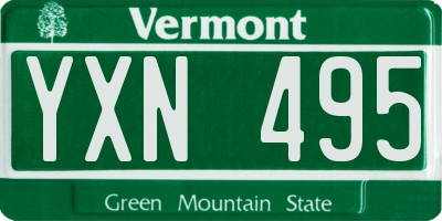 VT license plate YXN495