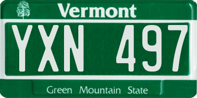 VT license plate YXN497