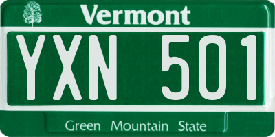VT license plate YXN501