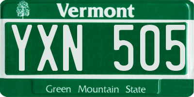 VT license plate YXN505