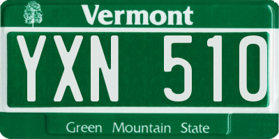 VT license plate YXN510