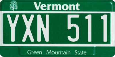 VT license plate YXN511