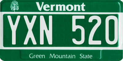 VT license plate YXN520