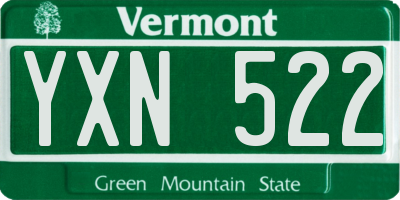 VT license plate YXN522