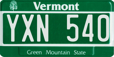 VT license plate YXN540