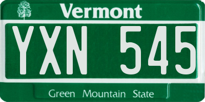 VT license plate YXN545