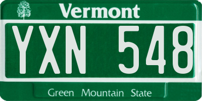 VT license plate YXN548