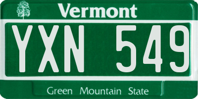 VT license plate YXN549