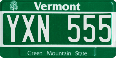 VT license plate YXN555