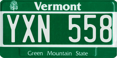 VT license plate YXN558