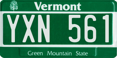 VT license plate YXN561