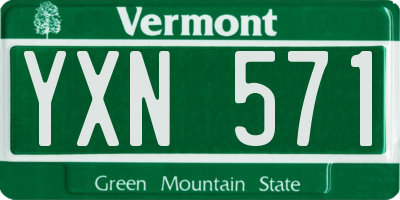 VT license plate YXN571