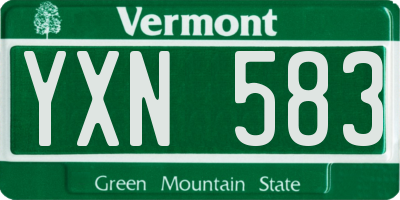 VT license plate YXN583