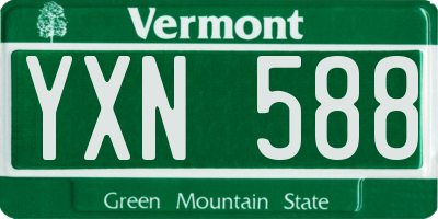 VT license plate YXN588