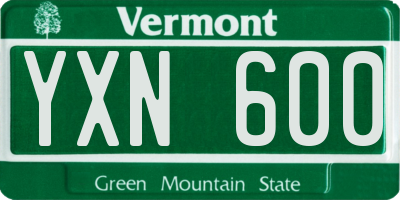 VT license plate YXN600