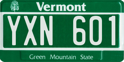VT license plate YXN601