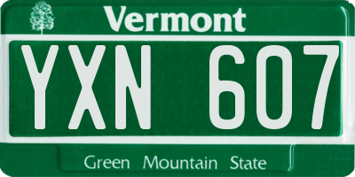 VT license plate YXN607