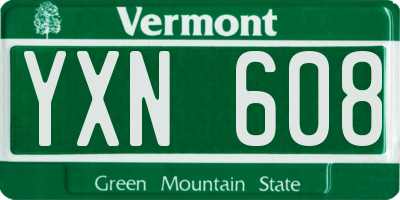VT license plate YXN608