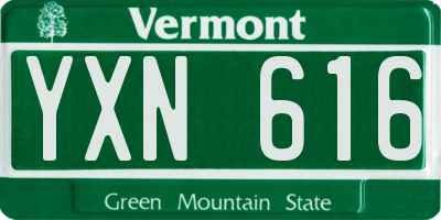 VT license plate YXN616