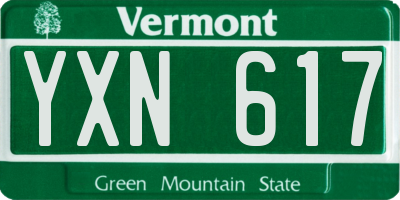 VT license plate YXN617