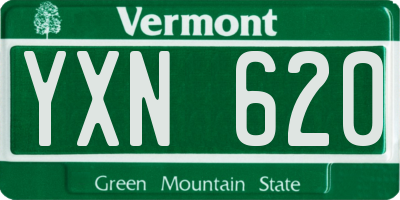 VT license plate YXN620