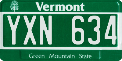 VT license plate YXN634