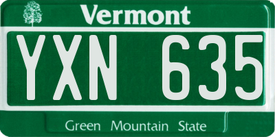 VT license plate YXN635