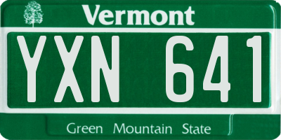 VT license plate YXN641