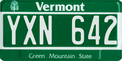 VT license plate YXN642
