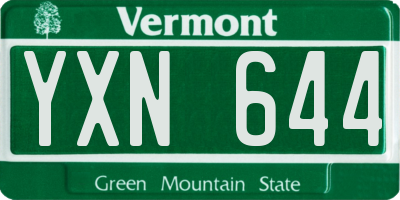 VT license plate YXN644
