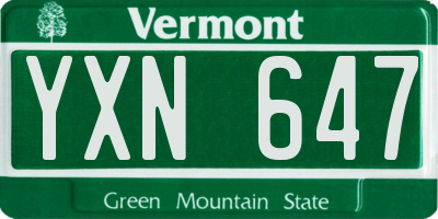 VT license plate YXN647