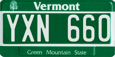 VT license plate YXN660