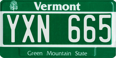 VT license plate YXN665