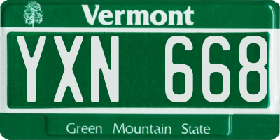 VT license plate YXN668