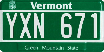 VT license plate YXN671