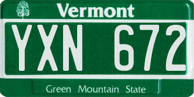 VT license plate YXN672