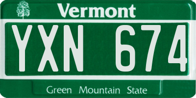 VT license plate YXN674