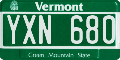 VT license plate YXN680