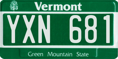 VT license plate YXN681