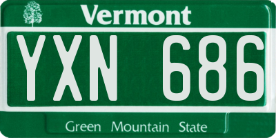 VT license plate YXN686