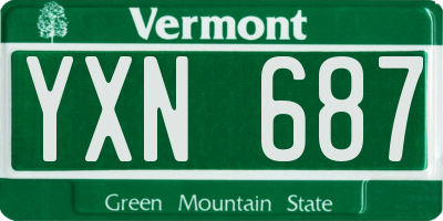 VT license plate YXN687
